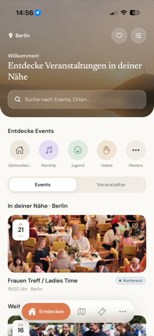 Finde, was in deiner Nähe passiert